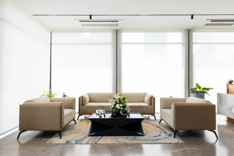 Elegant lobby design inside Kalpataru Sales Experience Centre