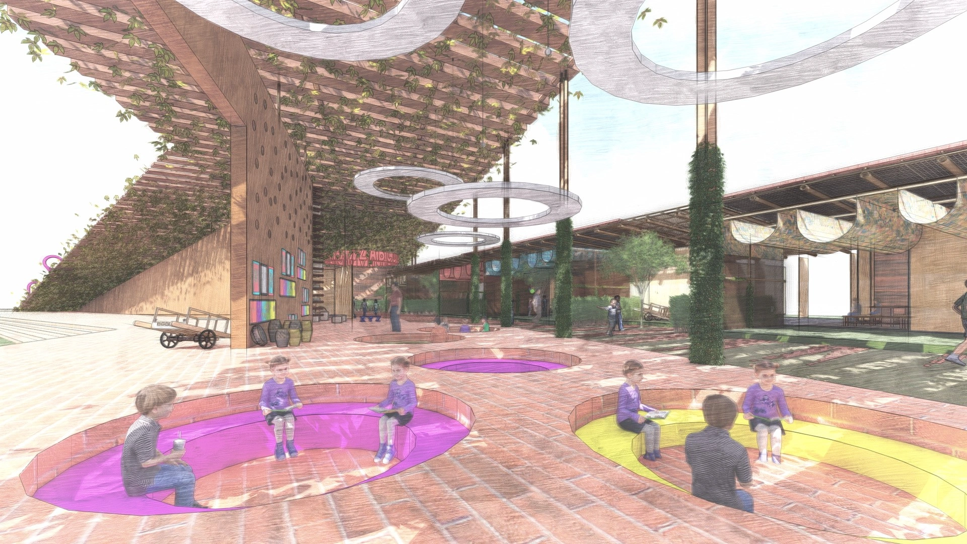 Semi-open learning pods designed for group collaboration