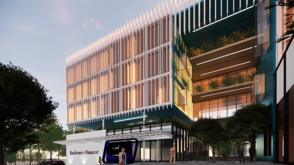Concept sketch representing office as a green escape for users