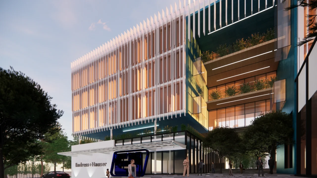 Concept sketch representing office as a green escape for users