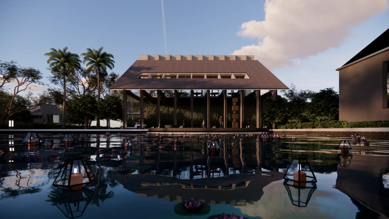 Timber structures allowing light and wind to flow organically